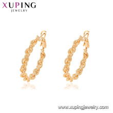 95112 Top selling popular women jewelry 18k gold plated simple style hoop earrings